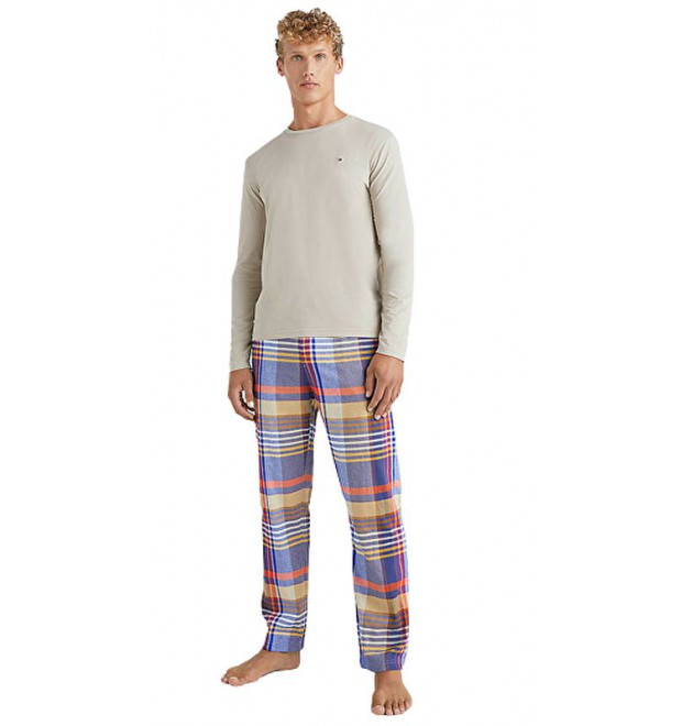 Tommy Hilfiger pánske bavlnené pyžamo s farebnými nohavicami