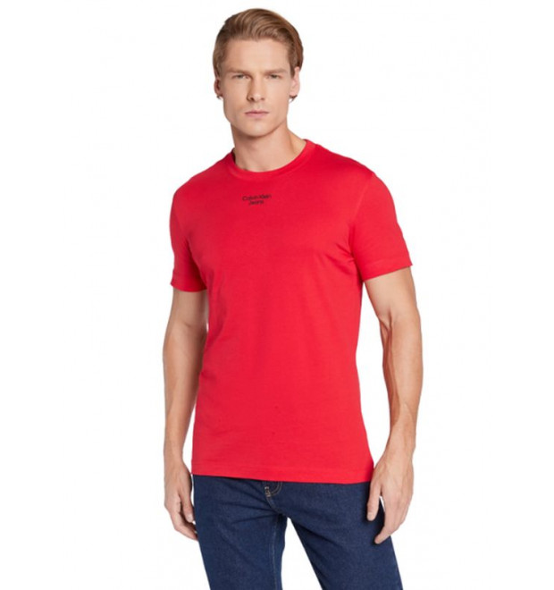 Pánske červené tričko značky Calvin Klein s krátkym rukávom