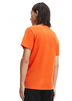 Bavlnené pánske tričko Calvin Klein v oranžovej farbe