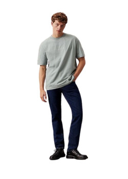 Pánske bridlicovo šedé tričko s potlačou Calvin Klein Jeans