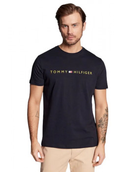 Tmavomodré pánske tričko s krátkym rukávom Tommy Hilfiger