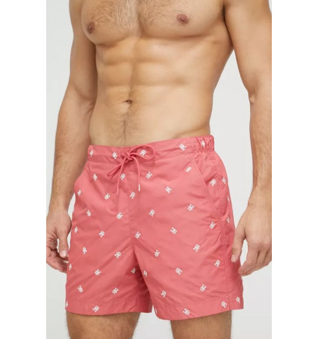 Krátke červené šortky Tommy HIlfiger so vzorom Krátke červené šortky Tommy HIlfiger so vzorom