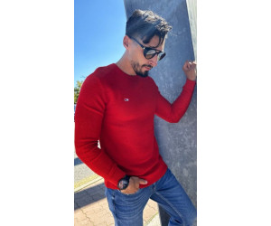 Pánsky červený pulóver Tommy Jeans
