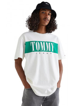 Pánske značkové tričko TOMMY HILFIGER v bielej farbe