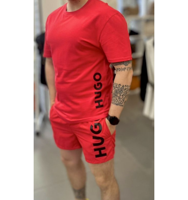 Červené šortky HUGO Červené šortky HUGO