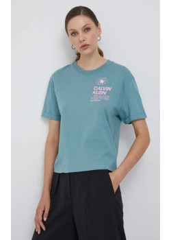 Dámske tričko Calvin Klein oversize modré