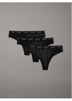 Calvin Klein nohavičky brazílky Icon lace 3pack čierne