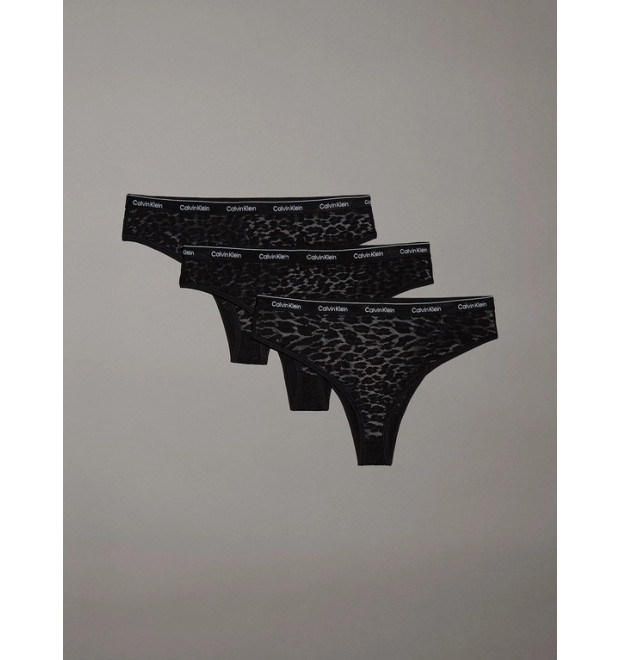 Calvin Klein nohavičky brazílky Icon lace 3pack čierne Calvin Klein nohavičky brazílky Icon lace 3pack čierne