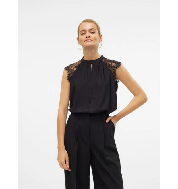 VERO MODA VMMILLA Top čierny VERO MODA VMMILLA Top čierny