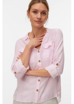 VERO MODA BUMPY dámska košeľa ružová