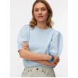 VERO MODA VMDOFFY pulover s puff rukávmi modrý VERO MODA VMDOFFY pulover s puff rukávmi modrý