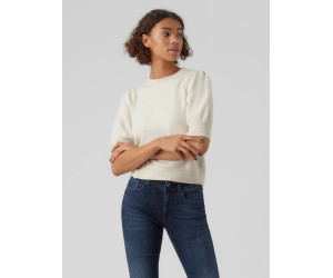 VERO MODA VMDOFFY pulover s puff rukávmi béžový VERO MODA VMDOFFY pulover s puff rukávmi béžový