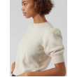 VERO MODA VMDOFFY pulover s puff rukávmi béžový VERO MODA VMDOFFY pulover s puff rukávmi béžový