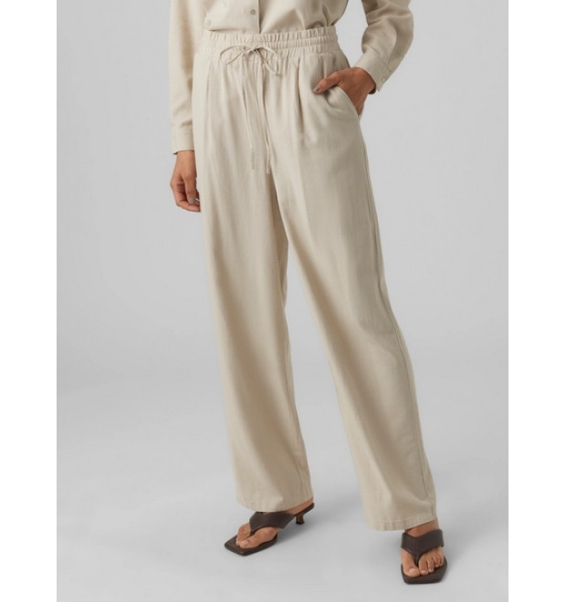 VERO MODA JESMILO dámske široké nohavice béžové VERO MODA JESMILO dámske široké nohavice béžové