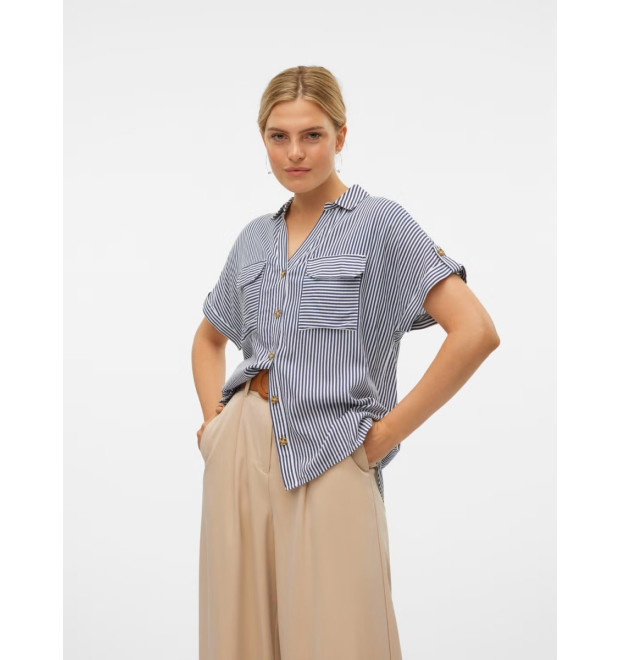 Vero Moda BUMPY košeľa pruhovaná modrá Vero Moda BUMPY košeľa pruhovaná modrá