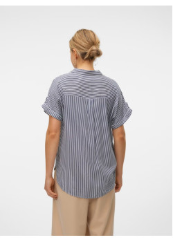 Vero Moda BUMPY košeľa pruhovaná modrá