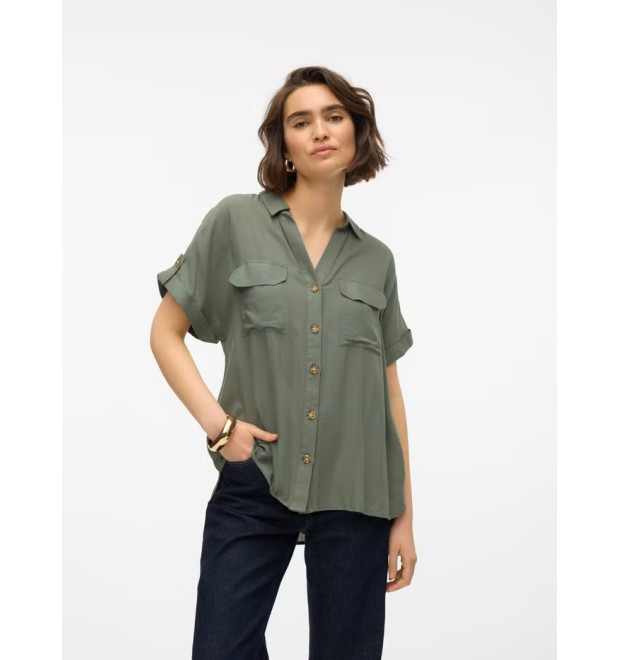 Vero Moda BUMPY košeľa zelená