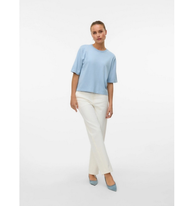 VERO MODA SILJE pletený sveter modrý VERO MODA SILJE pletený sveter modrý
