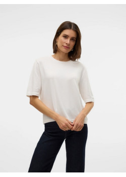 VERO MODA SILJE pletený sveter biely