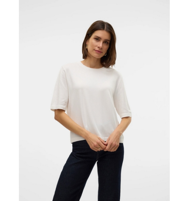 VERO MODA SILJE pletený sveter biely VERO MODA SILJE pletený sveter biely