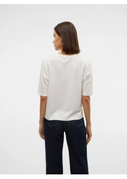 VERO MODA SILJE pletený sveter biely