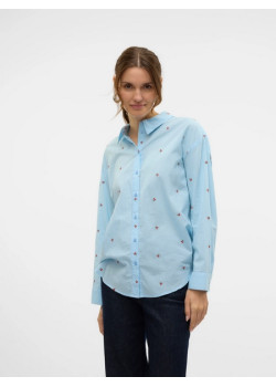 VERO MODA ODONA dámska košeľa čerešne modrá