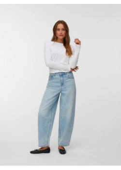 VERO MODA BILLIE dámske rifle s vysokým pásom modré