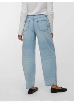 VERO MODA BILLIE dámske rifle s vysokým pásom modré