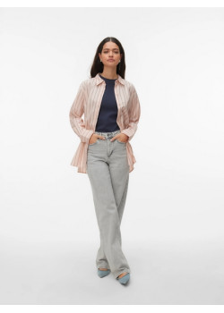 Vero Moda ELINA dlhá košeľa ružová