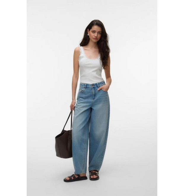 VERO MODA NANA top s čipkou biely