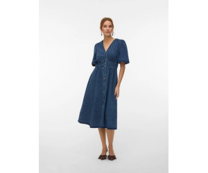Vero Moda MELANEY rifľové midi šaty