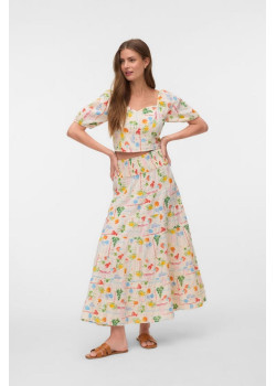 VERO MODA ELENA maxi sukňa farebná