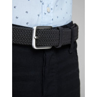JACK & JONES pánsky opasok opletený čierny s cvočkovým zapínaním JACK & JONES pánsky opasok opletený čierny s cvočkovým zapínaním