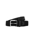 JACK & JONES pánsky opasok opletený čierny s cvočkovým zapínaním JACK & JONES pánsky opasok opletený čierny s cvočkovým zapínaním