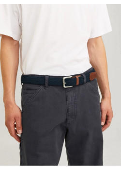 JACK & JONES opasok opletený modrý s cvočkovým zapínaním