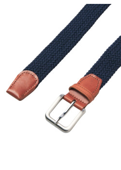 JACK & JONES opasok opletený modrý s cvočkovým zapínaním