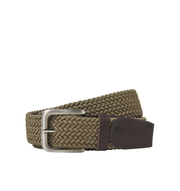 JACK & JONES pánsky opasok opletený béžový s cvočkovým zapínaním JACK & JONES pánsky opasok opletený béžový s cvočkovým zapínaním