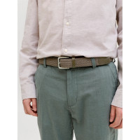 JACK & JONES opasok opletený zelený s cvočkovým zapínaním