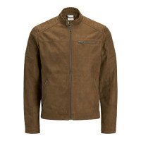 JACK & JONES pánska motorkárska bunda hnedá JACK & JONES pánska motorkárska bunda hnedá
