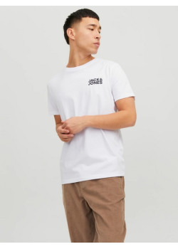 JACK & JONES tričko biele s okrúhlym výstrihom