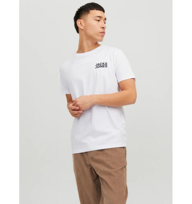 JACK & JONES tričko biele s okrúhlym výstrihom JACK & JONES tričko biele s okrúhlym výstrihom