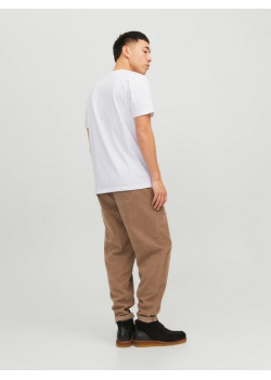 JACK & JONES tričko biele s okrúhlym výstrihom