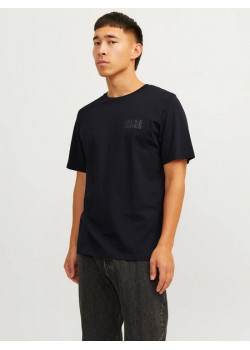 JACK & JONES tričko čierne s okrúhlym výstrihom