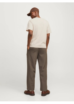 JACK & JONES tričko béžové s okrúhlym výstrihom