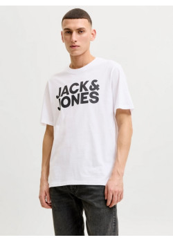 JACK & JONES logo tričko biele