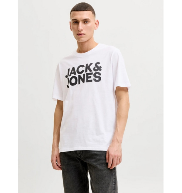 JACK & JONES logo tričko biele