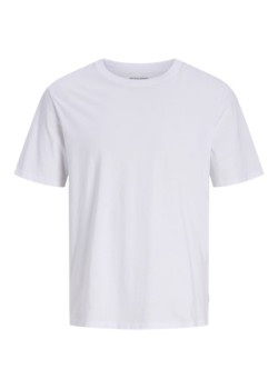 JACK & JONES pánske tričko biele s okrúhlym výstrihom