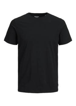 JACK & JONES pánske tričko čierne s okrúhlym výstrihom