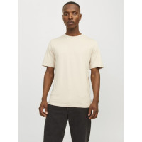 JACK & JONES pánske tričko béžové s okrúhlym výstrihom JACK & JONES pánske tričko béžové s okrúhlym výstrihom