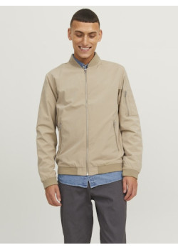 JACK & JONES pánska bunda Bomber béžová vodovzdorná